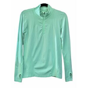 Gap Fit athletic quarter zip mock neck nylon top in neon green